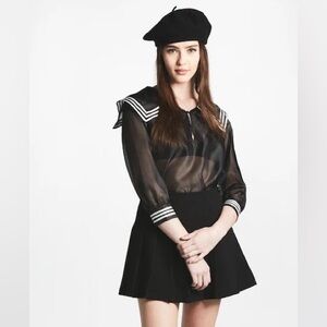 Elegant Black Sheer Blouse